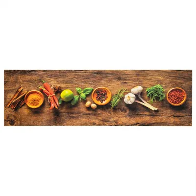 Image de vidaXL Tapis de cuisine Lavable Épices 45x150 cm Velours