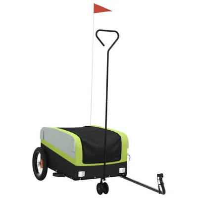 Produktbild von vidaXL Fahrradanhänger Schwarz und Grün 30 kg Eisen