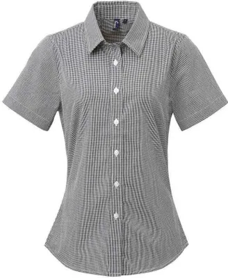 Produktbild von Premier - Hemd für Damen kurzärmlig PC6084 (46 DE) (Schwarz/Weiß)