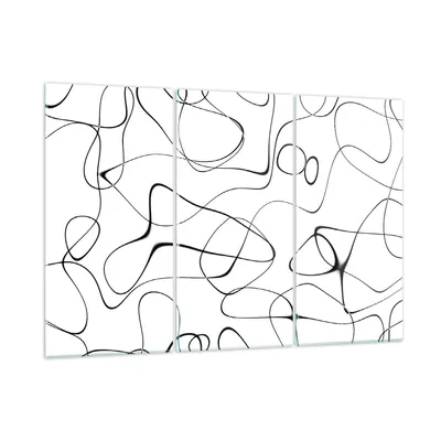Produktbild von Bilder auf glas - 3 Teile - Linie nichts Muster - 165x110cm - Glasbilder - Wandbilder - Bilder - zum Aufhängen bereit - Wanddekoration aus Glas - Glas Bilder - Wandbild auf Glas - GCE165x110-5054