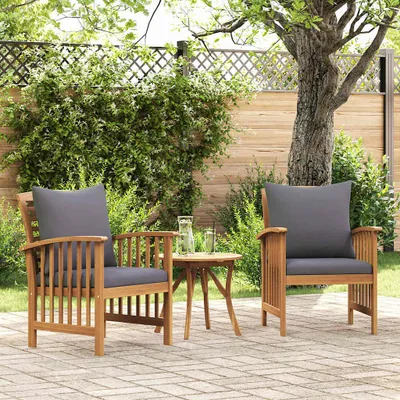 Immagine prodotto di vidaXL Sedie da giardino con cuscino 2 pz. Legno massiccio di acacia