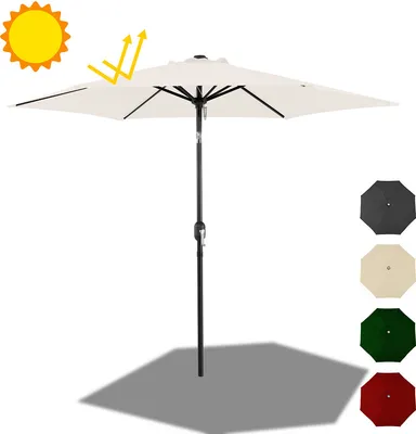 Produktbild von Jiubiaz Sonnenschirm Ø300cm, Gartenschirm, ohne knickbar, Schirmtuch mit PA-Beschichtung, UV-Schutz bis UPF 50+, ohne Ständer, Beige