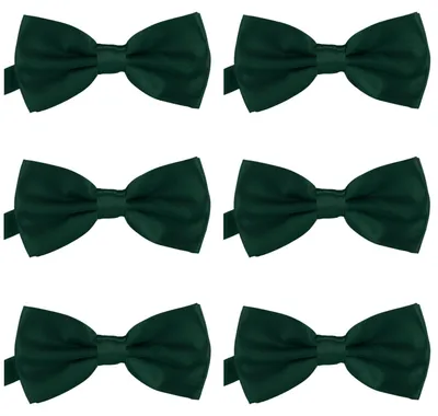 Produktbild von 6er Set DonDon Herren Fliege 12 x 6 cm gebunden und längenverstellbar dunkelgrün