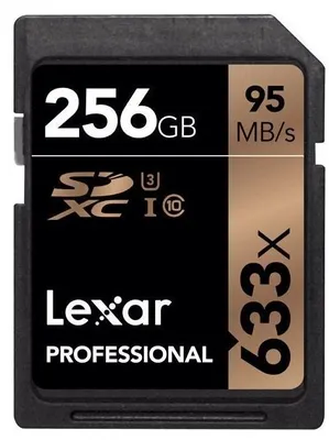 Produktbild von Lexar LSD256CBEU633, 256 GB, SDXC, Klasse 10, UHS, 95 MB/s, Schwarz