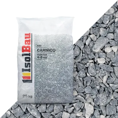 Produktbild von Isolbau - Zierkies 25 kg - Marmorkies 4-8 mm - Deko-Steine für Garten, Steinteppich, Aquariumkies, Ziersplitt Natursteine Gartenkies Wegkies Teichkies für Innen und Außen - Grigio Carnico