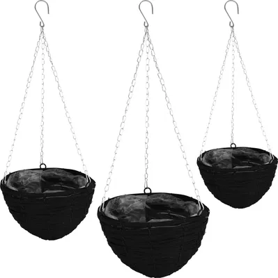 Produktbild von Blumenampel 3er-Set schwarz  moderne Hängeampeln