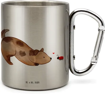 Produktbild von Mr. & Mrs. Panda Thermobecher Hund Marienkäfer - Transparent - Geschenk, Isolierbecher, Edelstahl-Thermobecher, Becher Aus Edelstahl, Mischlinghund, Hunderasse, Hunde