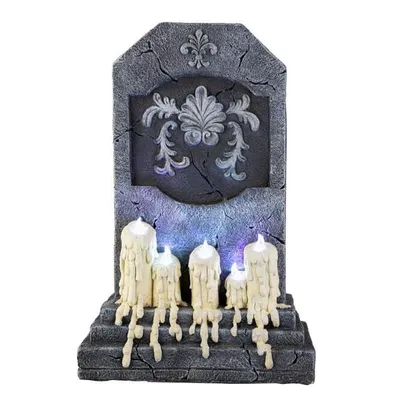 Produktbild von Deko-Grabstein mit LED Kerzen - ca. 39 x 18 x 57 cm