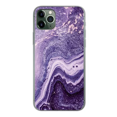 Produktbild von MuchoWow® Handyhülle Schutzhülle Hülle für iPhone 11 Pro Max Naturstein - Glitzer - Luxus Silikon Softcase Handy Hülle - Schutz