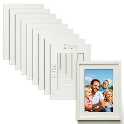 Passepartout 21x29,7 cm, 10 Stück, Innen 14x19 cm, beige