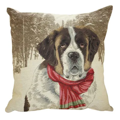 Produktbild von Mars & More Gobelin Kissen Bernhardiner mit Schal ca. 45 x 45 cm