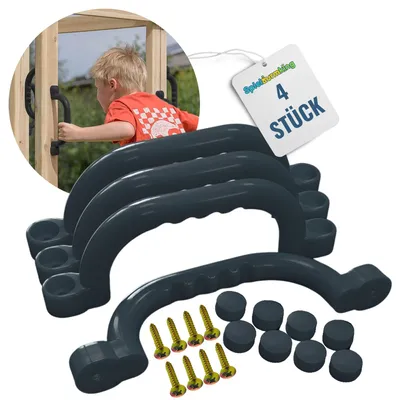 Produktbild von Spielturmking Haltegriffe für Spielturm - Handgriffe FYNN - Sicherheitsgriffe - Klettergriffe aus Kunststoff - Anthrazit 4 Stück 32611-20