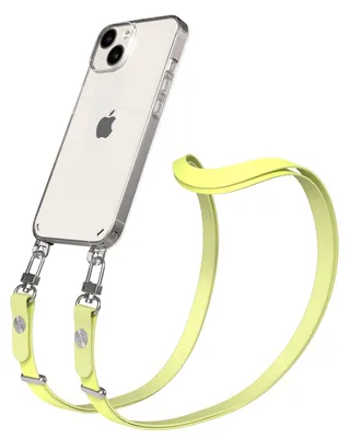 Produktbild von EAZY CASE Handykette magnetisch mit Handyhülle für Apple iPhone 14, Crossbody Handyband 1-1,90m verstellbar mit 2 Ösen in Gelb