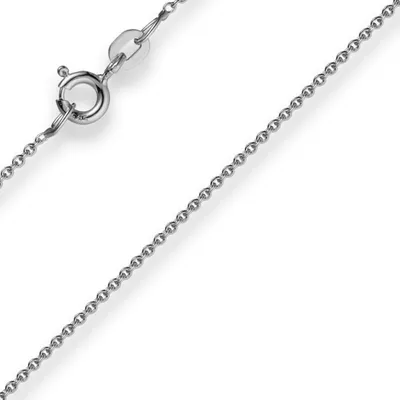 Produktbild von 1,1mm Rund-Ankerkette 585 Gold Weißgold Kette Collier Halskette, 40cm