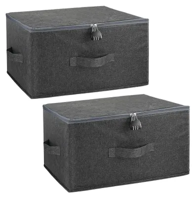 Produktbild von Verschließbare Box - Faltbare Box - Kiste mit Schloss - Aufbewahrungsbox mit Deckel - Handgriffe - 40 x 30 x 21 cm