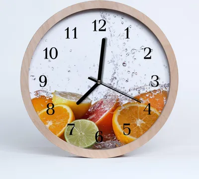 Produktbild von Holzuhr 20fi cm wanduhr - Orangen Obst