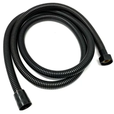 Produktbild von Duschschlauch 150cm Schwarz | Brauseschlauch Flexibel Bad Chrom | Brause Schlauch für Dusche Edelstahl