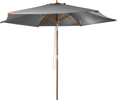 Produktbild von HI 62416 Sonnenschirm Landhausschirm grau 300cm Holzgestell