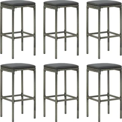 Immagine prodotto di Maison Exclusive - Sgabelli da bar con cuscini (6 pezzi) in rattan sintetico grigio