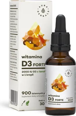 Zdjęcie produktu dla Aura Herbals witamina d3 forte w kroplach 30 ml BI1116