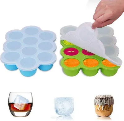 Produktbild von Babykost Aufbewahrungsbox, Silikon, Einfrieren, Deckel, Behälter, wiederverwendbar, Obst, Gemüse