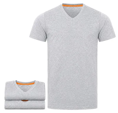 Produktbild von Mivaro Herren T-Shirt 3er Pack V-Ausschnitt Grau meliert - V-Neck Shirt aus 93% Baumwolle / 7% Viskose, Regular Fit, Basic Kurzarm, bis 5XL