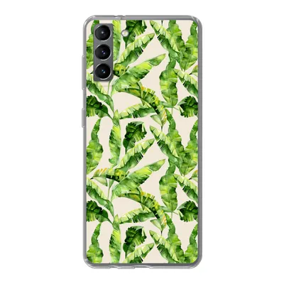 Produktbild von MuchoWow® Handyhülle Schutzhülle Hülle für Samsung Galaxy S21 Plus Palmenblatt - Muster - Tropisch Silikon Softcase Handy Hülle - Handy-Tasche