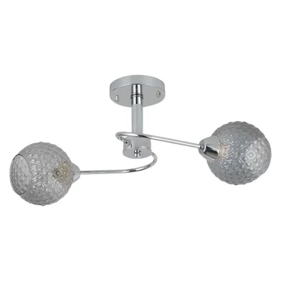 Produktbild von Chrom-Deckenleuchte mit zwei Glasschirmen Oakland 2xGU10 60W Milagro