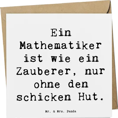 Produktbild von Mr. & Mrs. Panda Glückwunschkarte Spruch Mathematiker Magie - Weiß - Geschenk, Ein ist wie ein Zauberer, faltkarte, Grußkarte, Berufe, doppelkarte, anlasskarte, Beruf