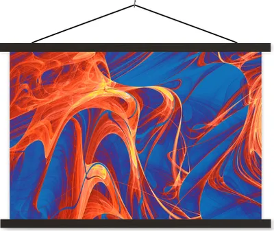 Produktbild von MuchoWow® Textilposter Kunst - Wellen - Farbe - Psychedelisch 60x40 cm mit schwarzem Rahmen - Hölzernes