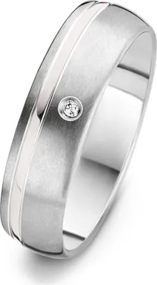 Produktbild von Danish Design - Ring - Damen - IJ138R1D-58 - Lynge - Titanium - Diamanten - Weite 58