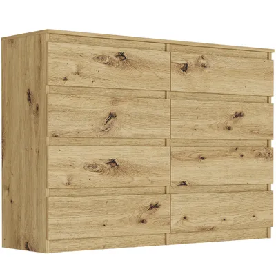Obrázok produktu pre Komoda 140 cm s 8 zásuvkami, skriňa FRAMIRE R-140-S8 artisan