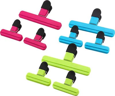 Produktbild von 9er-Pack große Chipstüten-Clips – Lebensmitteltüten-Clips in verschiedenen Größen, Kunststoff, starker Verschlussgriff