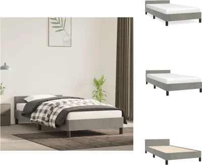 Produktbild von vidaXL Bettgestell mit Kopfteil Hellgrau 90x190 cm Samt -  Betten & Bettgestelle