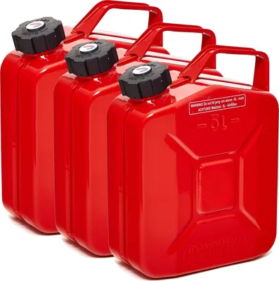 Produktbild von Oxid7® by BW Kraftstoffkanister Metall Benzinkanister 3x 5 Liter mit Schraubverschluss - Rot RAL 3000 - UN-Zulassung - Hergestellt in Europa