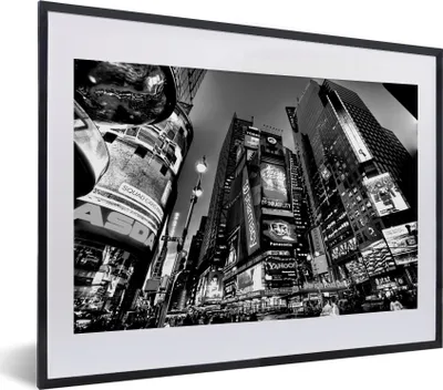 Produktbild von MuchoWow® MuchoWow® Gerahmtes Poster New York - USA - Schwarz - Weiß 40x30 cm - Poster mit zchwarzem Bilderrahmen - Bilderrahmen - Poster im Rahmen