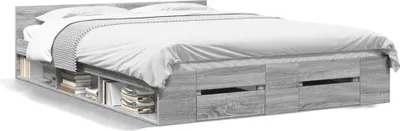 Obrázek produktu pro vidaXL Rám postele se zásuvkami šedý Sonoma 150x200 cm materiál na bázi dřeva