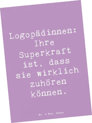 Produktbild von Mr. & Mrs. Panda Postkarte Spruch Logopädin Superkraft - Lavendeltraum - Geschenk, Beruf, Postkarten, Ansichtskarte, Sprache, Ansichtskarten, Geschenke für Berufstätige