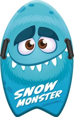 Produktbild von Rutschbrett Schneemonster Modell 80 in der Farbe Blau, mit den Maßen 80 x 50 cm