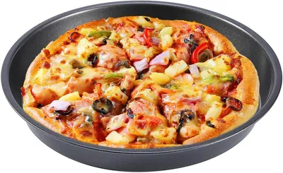 Rundes Pizzablech - Gleichmäßige Wärmeverteilung - 9 Inch Durchmesser - Schwarz