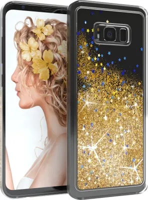 Produktbild von EAZY CASE - Glitzer Hülle kompatibel mit Samsung Galaxy S8 Plus Glitzer Schutzhülle, Soft Case, Backcover Transparent mit Motiv