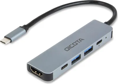 Image de Dicota USB-C 5-in-1 Video Hub 4K PD 100W silver