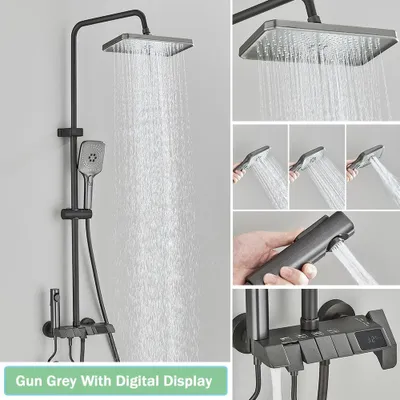 Produktbild von Duscharmatur - Duschpaneel - Dusche - Regenduschen - Regendusche & Bidet-System mit Mischarmatur im Klavierstil