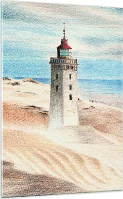 Produktbild von Bilder auf glas - Einteilig - Laterne Meer Bild - 70x100cm - Glasbilder - Wandbilder - Bilder - zum Aufhängen bereit - Wanddekoration aus Glas - Glas Bilder - Wandbild auf Glas - GPA70x100-4764