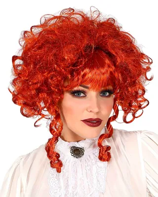 Produktbild von Viktorianische Steampunk Perücke für Damen | Hochsteckfrisur Rot