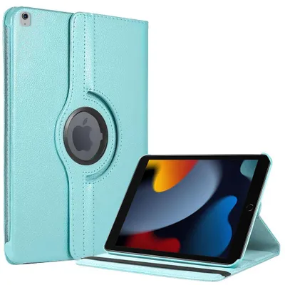 Image de Coque pour iPad 10,2 Pouces (7/8/9ème Génération, 2019/2020/2021) Protection Etui Rotatif Multi-Angle Bleu