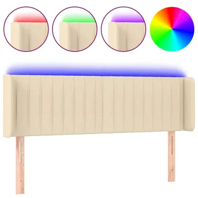 Produktbild von vidaXL LED Kopfteil Creme 147x16x78/88 cm Stoff