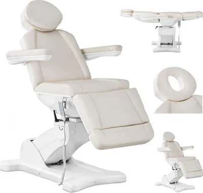 Obrázek produktu pro Expondo physa Elektrické kosmetické lehátko – 4 motory – 350 W – 180 x 61 x 65 – 97,5 cm – 150 kg – barva lnu / bílá