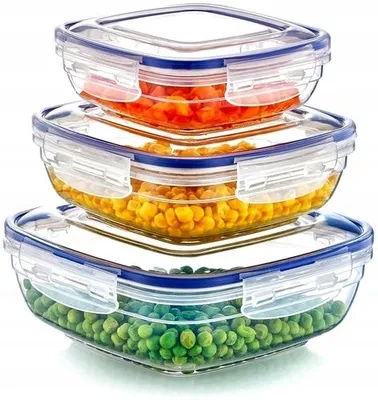 Produktbild von Dunya Lebensmittelbehälter Set 3 Stück Mikrowellengeeignet BPA Frei