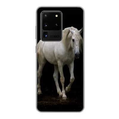 Produktbild von MuchoWow® Handyhülle Schutzhülle Hülle für Samsung Galaxy S20 Ultra Pferde - Nutztiere - Schwarz Silikon Softcase Handy Hülle - Karteninhaber